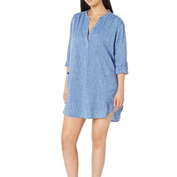 Seafolly Women's Basics Boyfriend Beach Cotton Shirt Cover Up Size Small - Picture 1 of 12